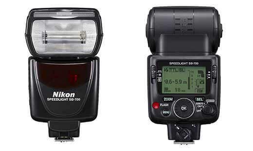 Nikon Speedlight front and back.