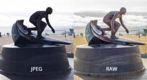 RAW vs JPEG image comparison
