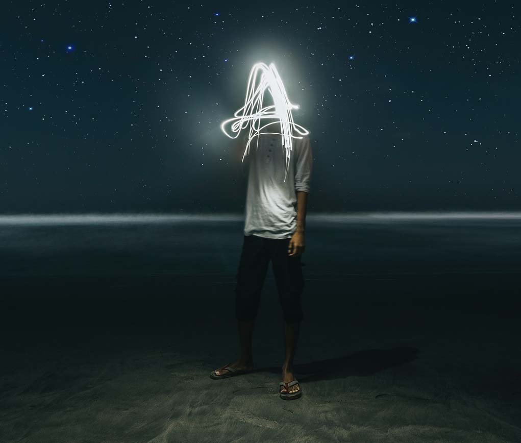 portrait with light painting.