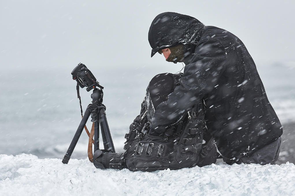 photographer in the snow.