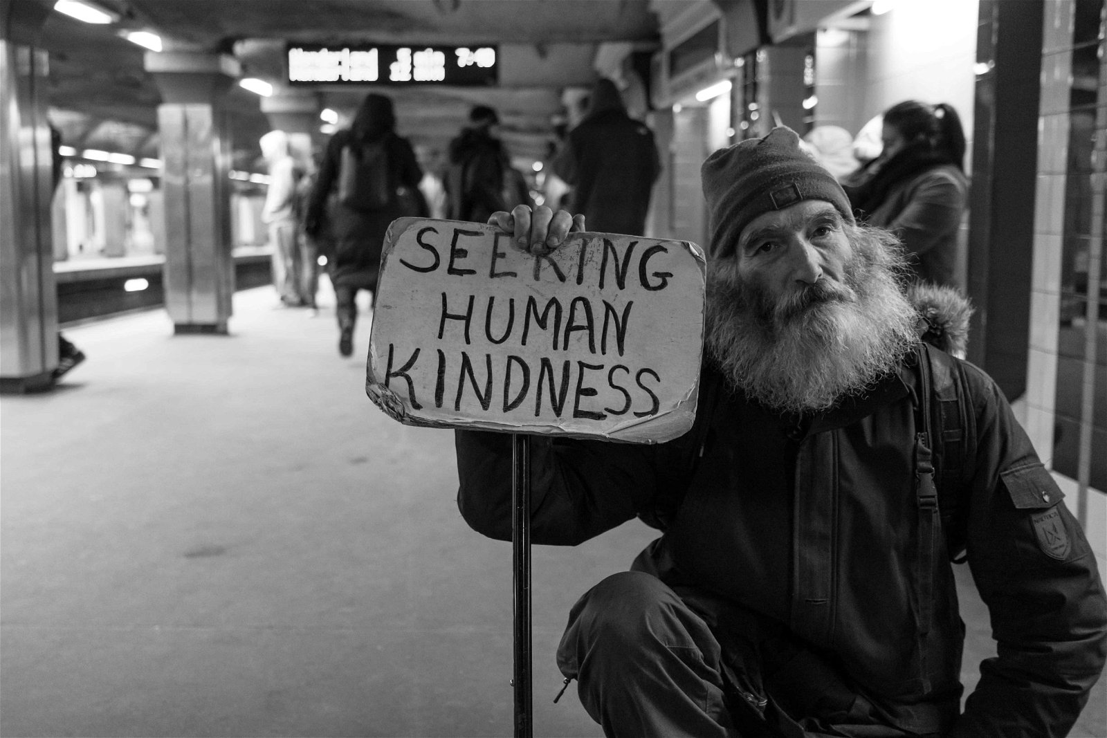 Street photography, such as this image of a homeless man, often produces raw, emotional images.