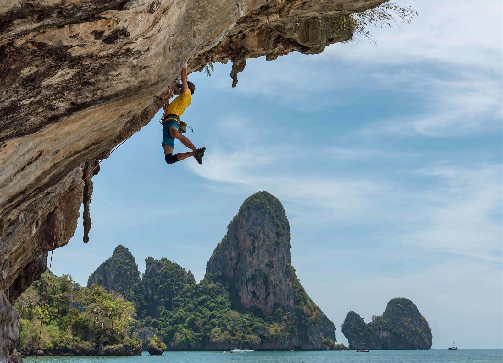 With adventure photography, your equipment needs to be durable and portable so you can get images such as this rock climber.