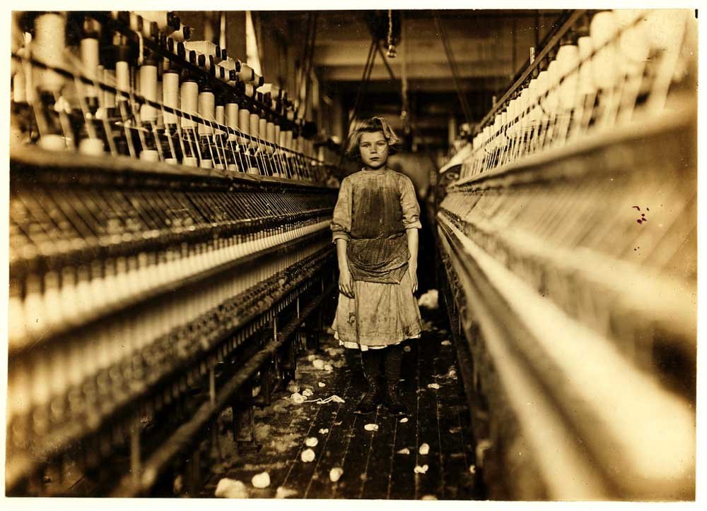 child labor working in a cotton mill.