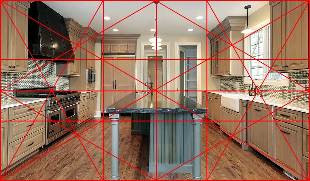 dynamic symmetry composition of a kitchen.
