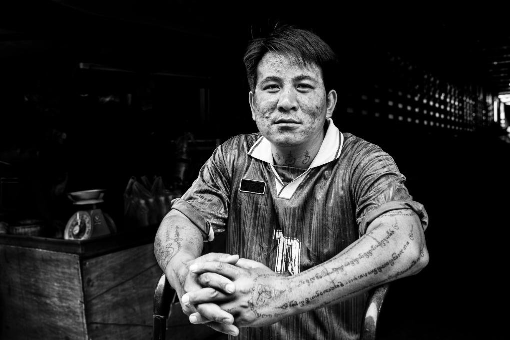 Thai man market portrait.