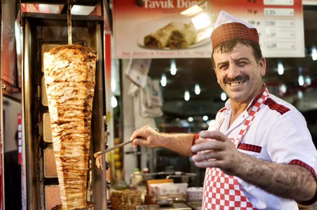 street portrait of a kebab chef.