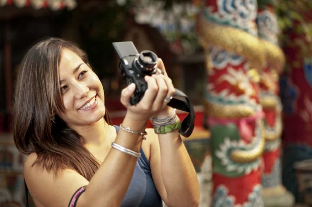 woman with a camera.