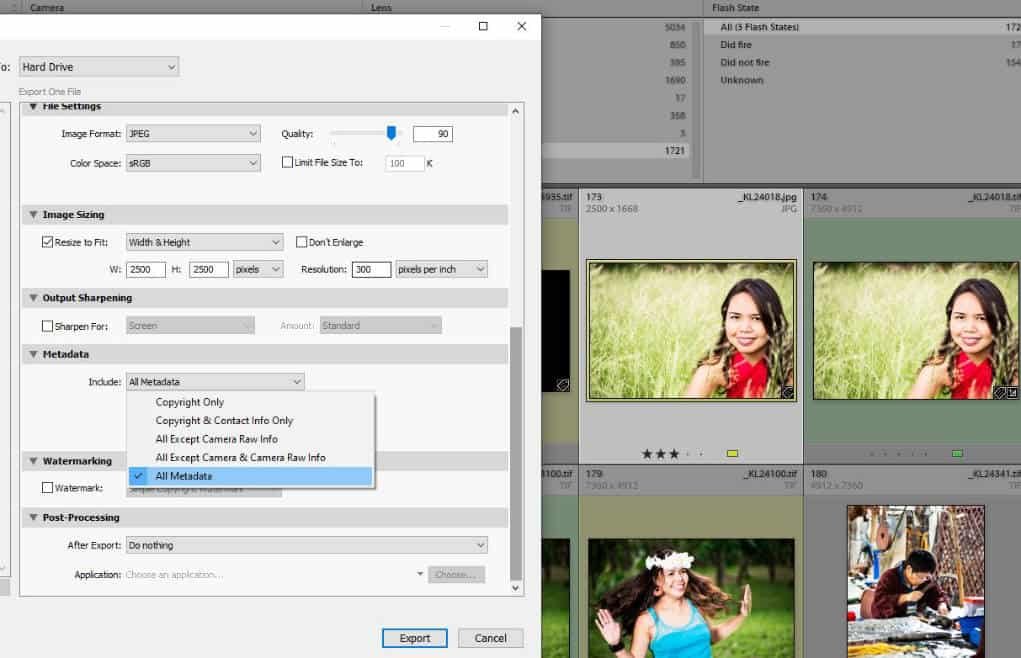 remove data screen grab from Lightroom.