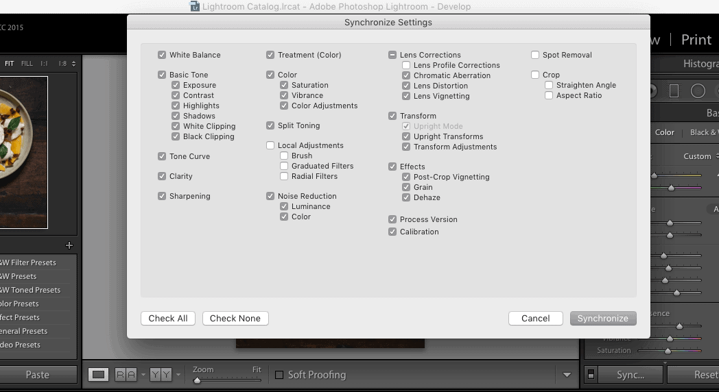 Step 4: Applying your own edits and fine tuning the presets in lightroom