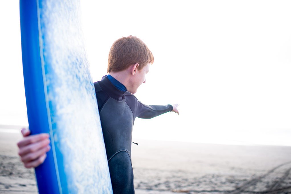 Surfer on the beach.