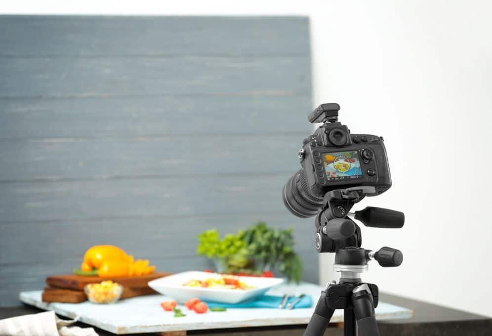 DSLR camera on tripod