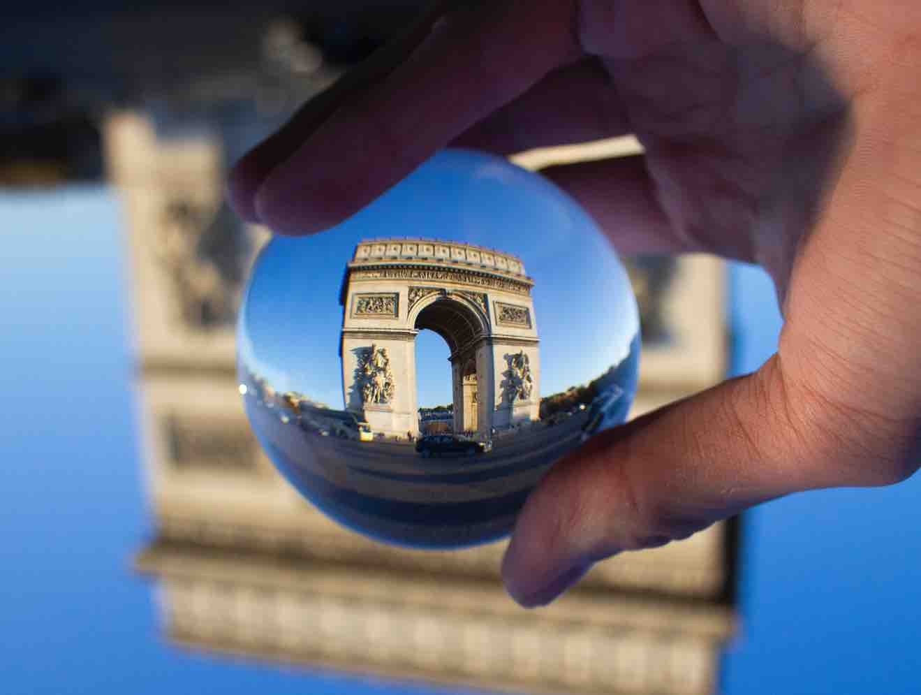 Paris glass ball photography.