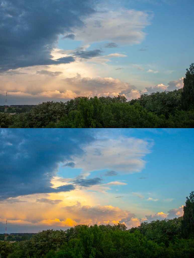 example of a landscape photo and the effects.
