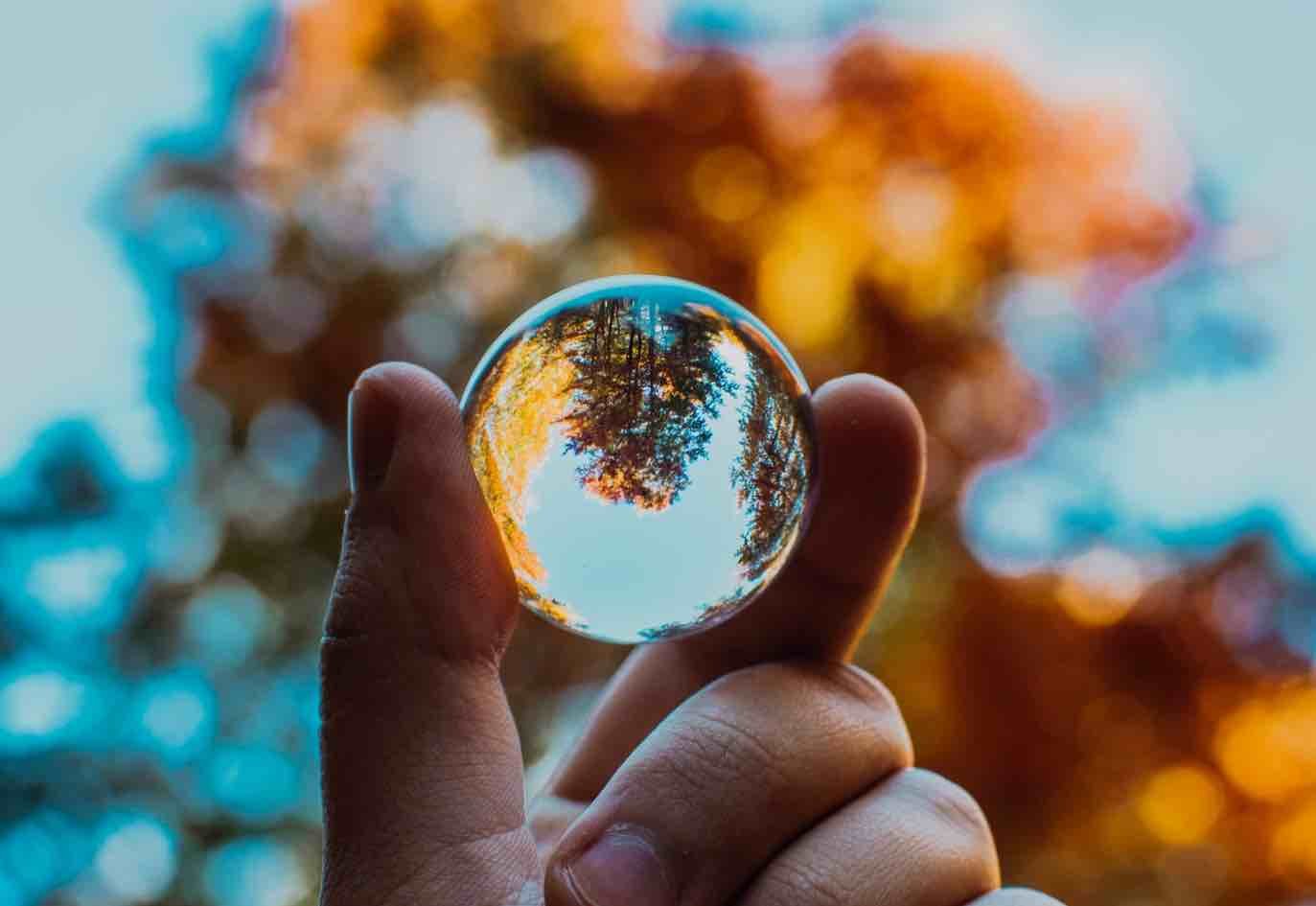 photography with glass ball.