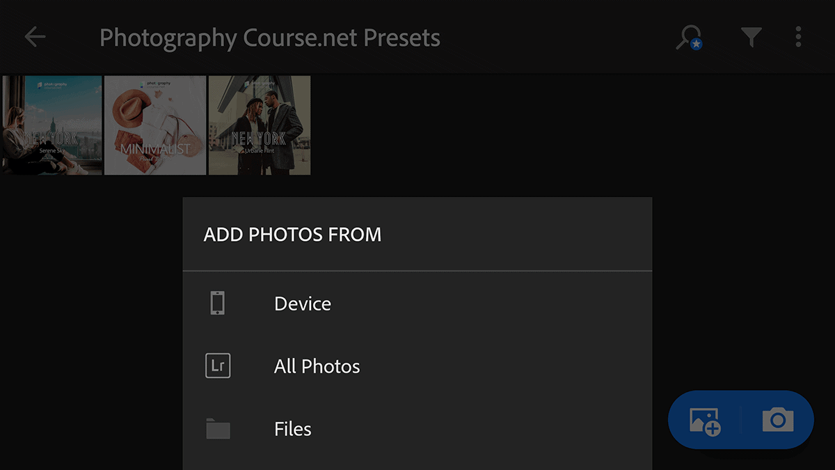 importing presets into Lightroom mobile.
