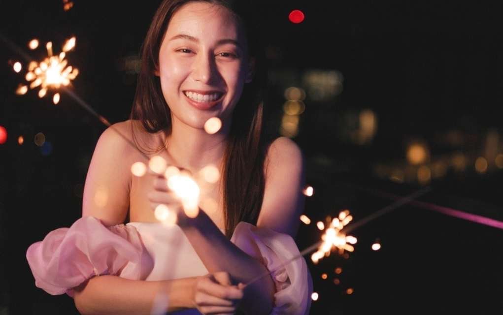 portrait with sparklers.