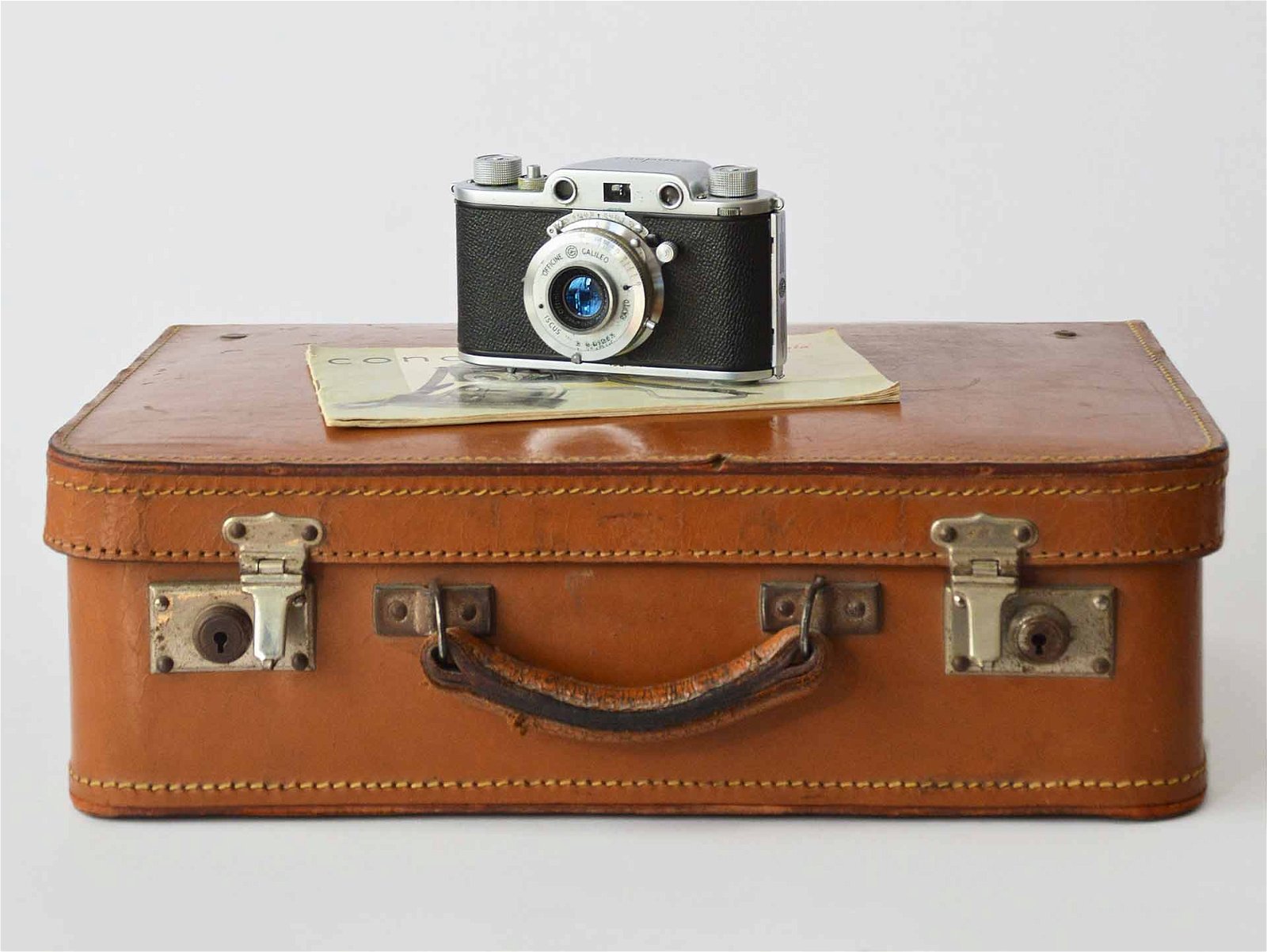 camera and a suitcase.