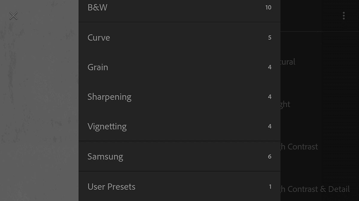 preset groups.