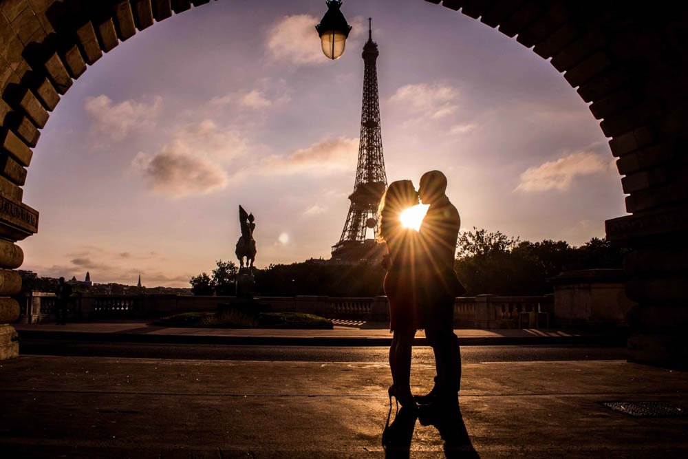 back lit golden hour couple photography.