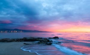 sunrise over a beach