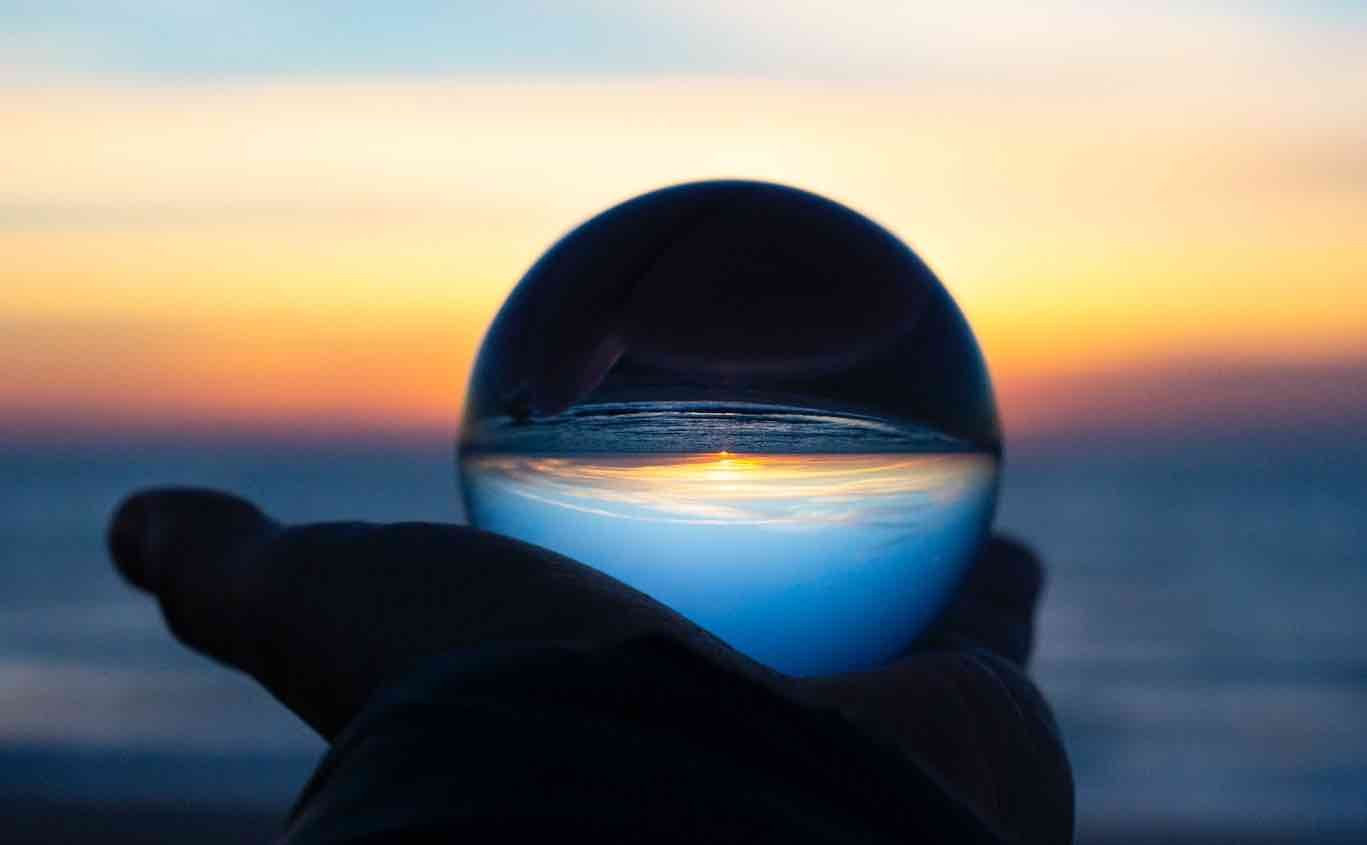 sunset lensball photo.