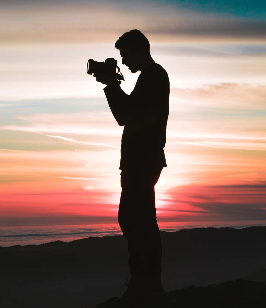 photographer at sunset.