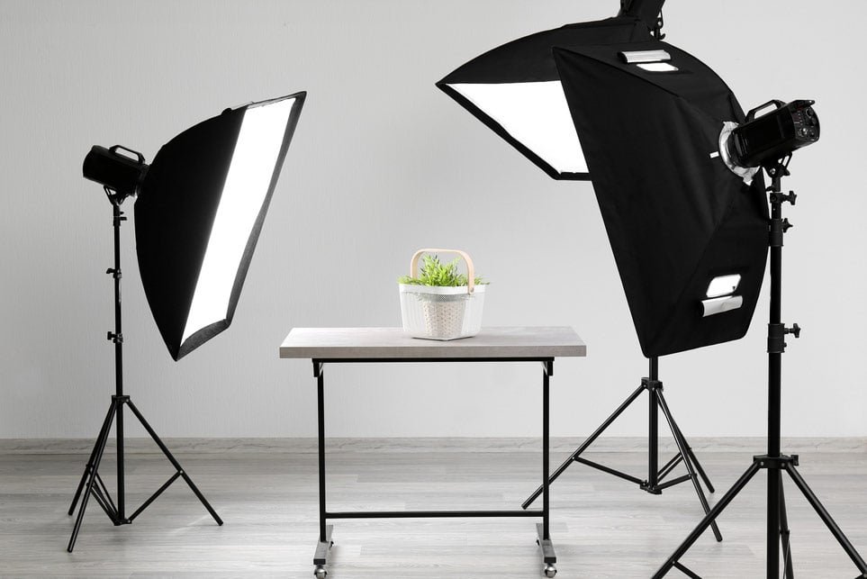 softbox being used for product photography.