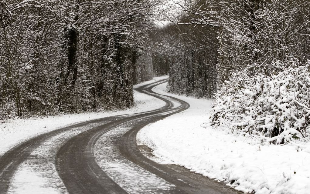 snowy road.