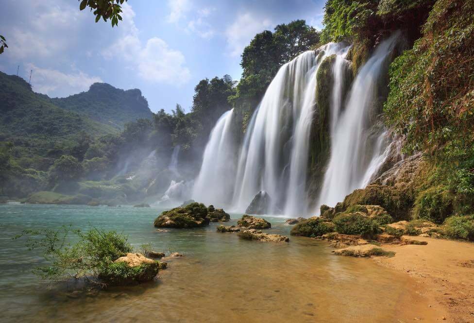 waterfall in Cao Bang, Viet Nam.