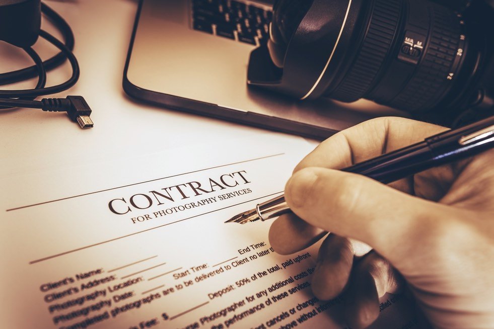legal contract for photography services.