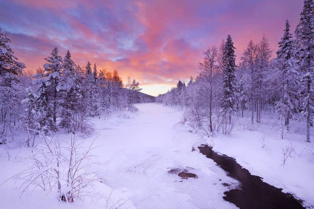 warm tone photo of sunrise in winter.